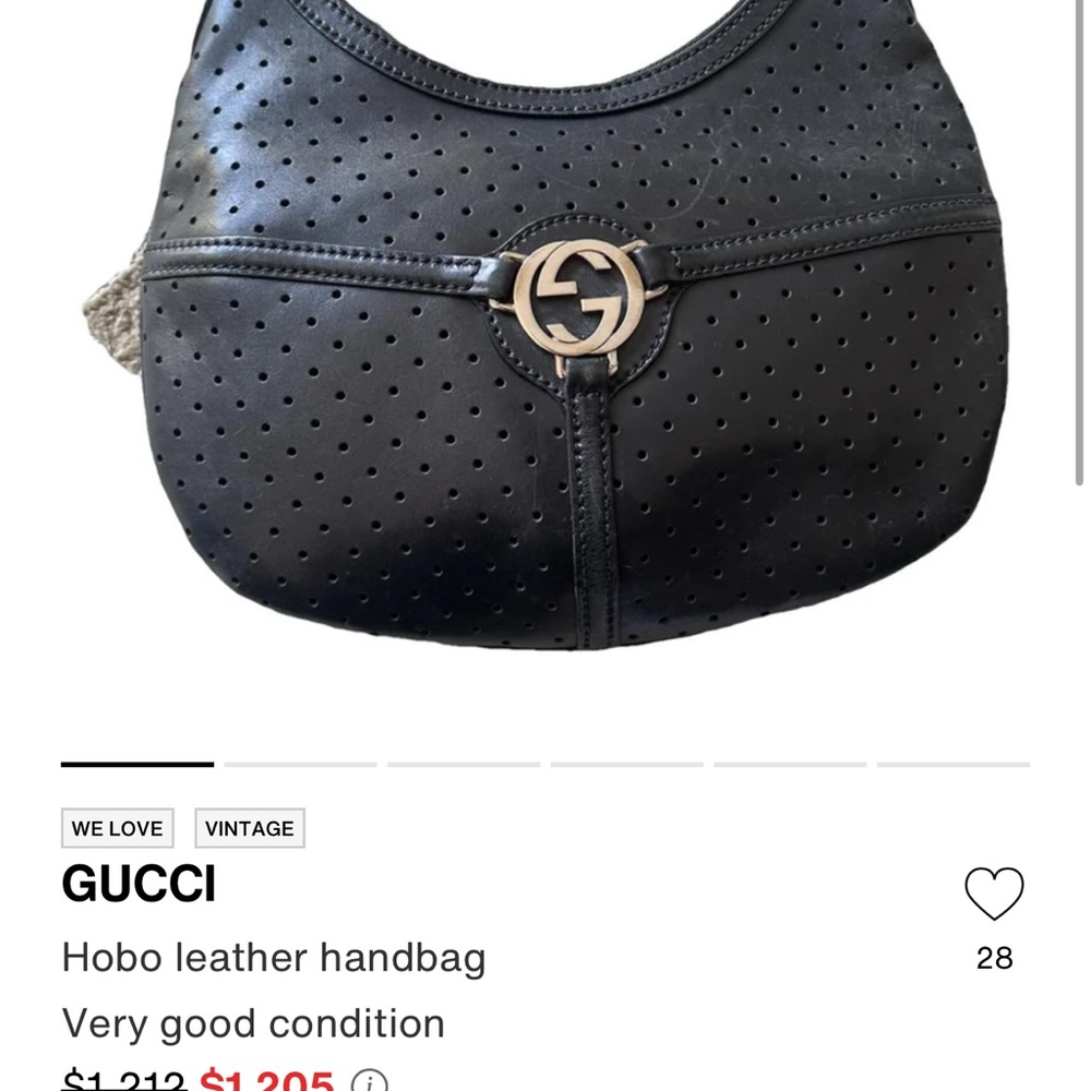 Gucci authentic Black Perforated Leather Amalfi Hobo Bag gold hardware - Picture 16 of 16